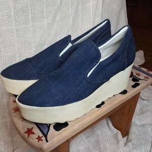 Kendal l& Kylie Tanya 2 Denim wedge sneakers 10